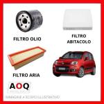 AOQ - Kit Tagliando 3 FILTRI COMPATIBILE CON FIAT PANDA 1.2 51KW 69PS LPG